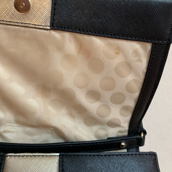 KATE SPADE Cedar Street Clutch Cali Crossbody Bag - BLACK & METALLIC GOLD - Picture 7 of 10